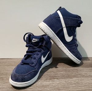 Kid Binary Blue Hi Top Nike Dunks- size US 11C